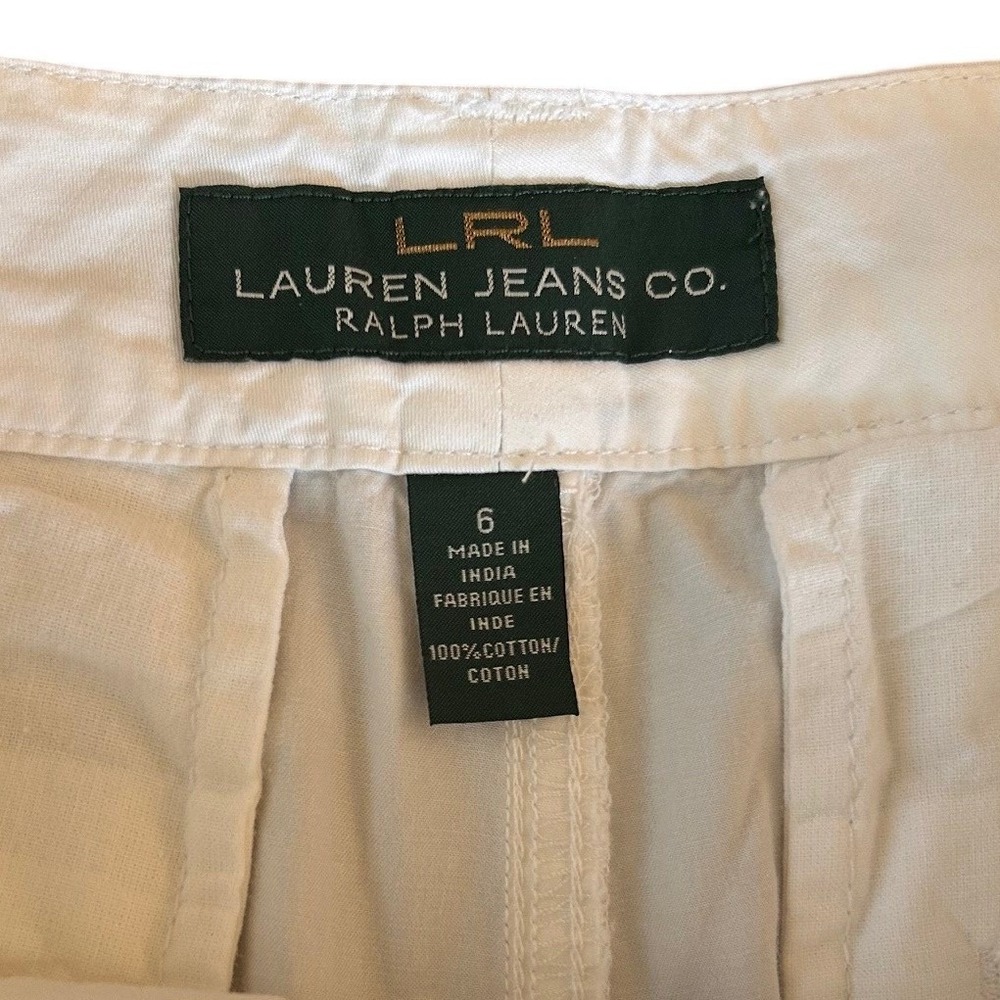 Lauren Ralph Lauren White Cotton Chino Shorts‎ Womens 6 NWT Lauren Jeans Co - Picture 3 of 6
